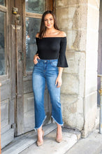 Load image into Gallery viewer, Mid-Wash High-Rise Frayed Relaxed Fit Denim Jeans