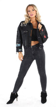 Load image into Gallery viewer, GRAFFITI BLACK DENIM JACKET