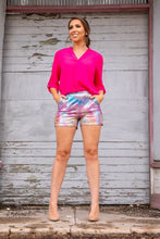 Load image into Gallery viewer, MULTI SEQUIN SHORTS WITH SIDE POCKETS