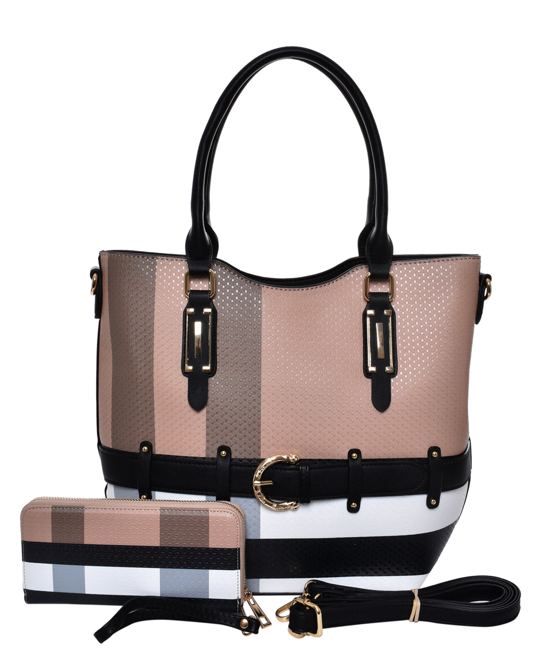 Plaid Handbag Set