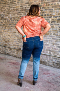 Mid-Rise Skinny Ombre Denim