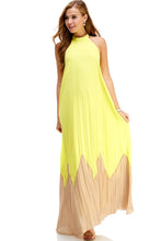 Load image into Gallery viewer, Long Pleated Halter Dress