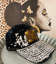 Load image into Gallery viewer, Sequin Hat with Rhinestone Brim