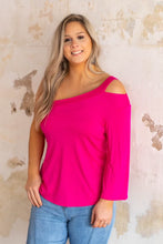 Load image into Gallery viewer, One Shoulder 3/4 Sleeve Top