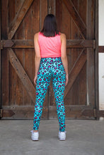 Load image into Gallery viewer, Turquoise Pink Leopard Leggings