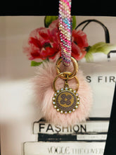 Load image into Gallery viewer, Upcycled Keychains with Fuzzy Ball