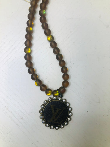 Up Cycle Brown Iridescent necklace