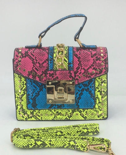 Multi Colored Animal Print Messenger Bag