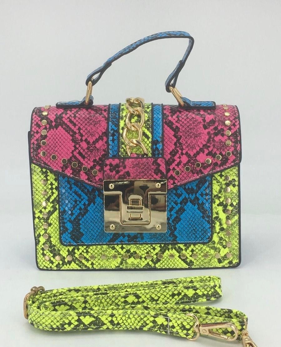 Multi Colored Animal Print Messenger Bag