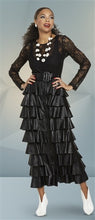 Load image into Gallery viewer, Black Belted Tiered Skirt