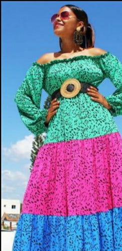 Muli Colored Blocked Maxi