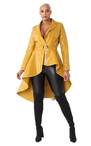 Mustard Croc High-Low Jacket