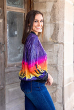 Load image into Gallery viewer, CACTUS SEQUIN SWEATSHIRT WITH RIBBED KNIT TRIM