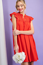 Load image into Gallery viewer, LACE TRIM BUTTON DOWN DRESS