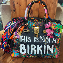Load image into Gallery viewer, BLACK GENUINE LEATHER BAG, NOT A BIRKIN RAINBOW
