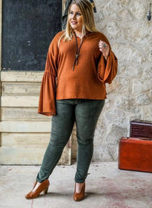 MID RISE SKINNY CORDUROY PANTS