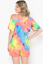 Load image into Gallery viewer, TIE DYE PRINT ONE SHOULDER TOP &amp; SHORTS SET