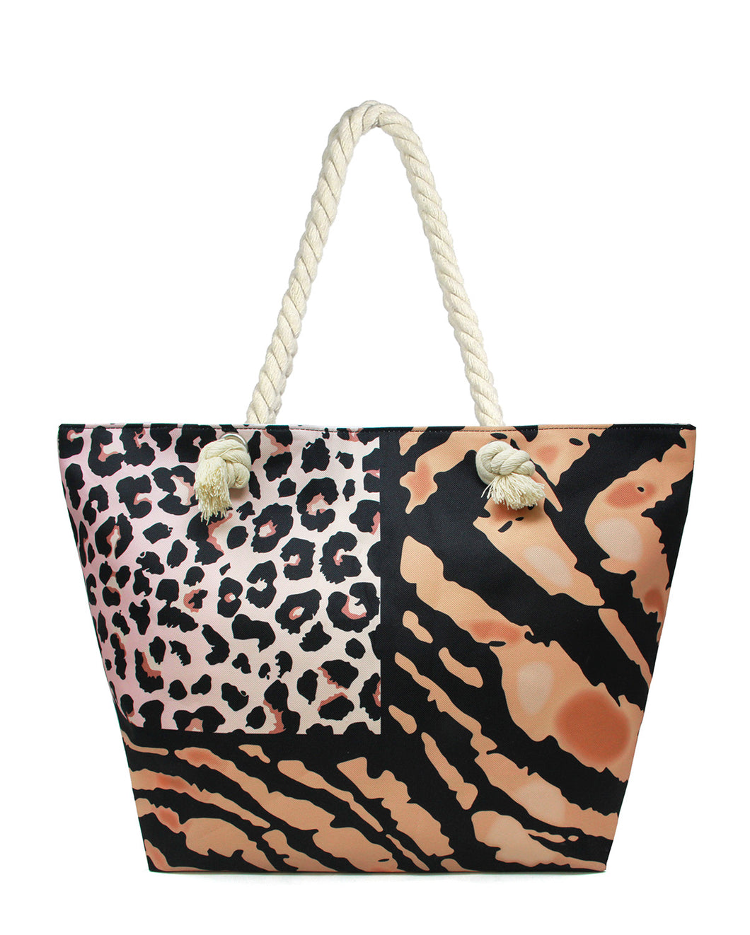 Zebra Multi Animal Print Beach Bag