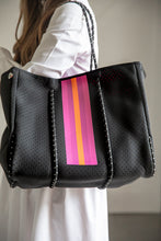 Load image into Gallery viewer, Black and Pink Stripe Tote