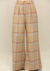 Plaid Pattern and Wide Long Pants