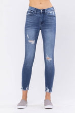 Load image into Gallery viewer, High Rise Destroy Hem Skinny Jeans