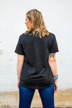 Load image into Gallery viewer, Black V-Neck Tee w/ Sequin Pocket