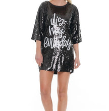 Load image into Gallery viewer, BLACK SEQUIN IT&#39;S MY BIRTHDAY DRESS
