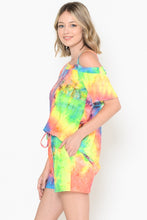 Load image into Gallery viewer, TIE DYE PRINT ONE SHOULDER TOP &amp; SHORTS SET