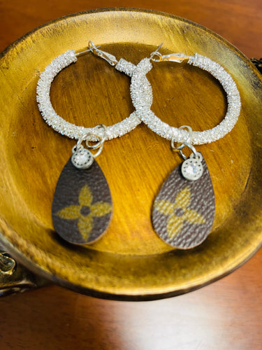 Glittery Hoops w/charm