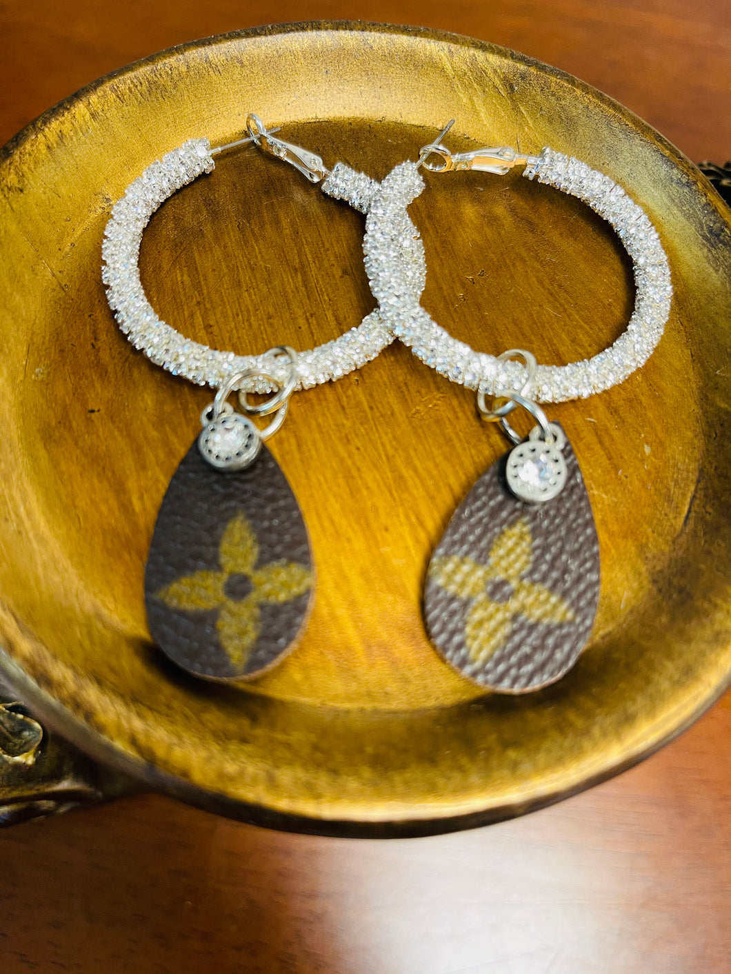 Glittery Hoops w/charm