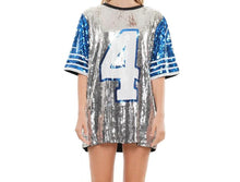 Load image into Gallery viewer, #4 Sequin T-Shirt Dress Jersey