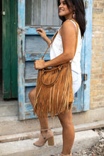 Load image into Gallery viewer, SUEDE LONG FRINGE TOTE BAG