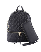 Load image into Gallery viewer, Quilted Backpack Set