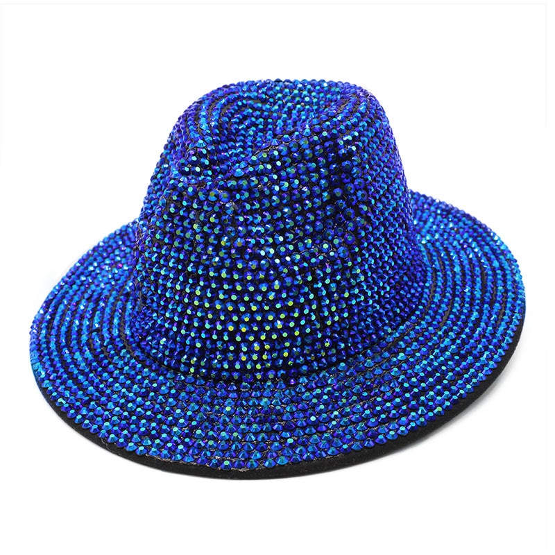 Rhinestone Studded Unisex Fedora Hat