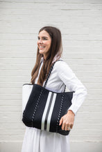 Load image into Gallery viewer, Black &amp; White Stripe Tote
