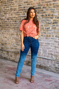 Mid-Rise Skinny Ombre Denim