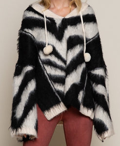 Cream/Black Zebra Sweater