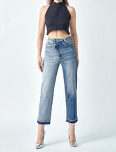 Load image into Gallery viewer, HIGH-RISE CROSSOVER TWO TONE JEANS