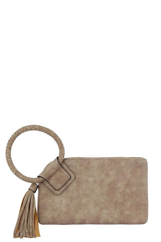 Handcufee Tassel Wristlet Clutch