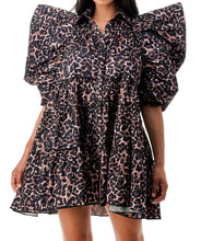 Load image into Gallery viewer, Animal Print Big Puff Ballon Dress