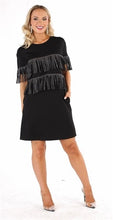 Load image into Gallery viewer, BLACK FRINGE DRESS