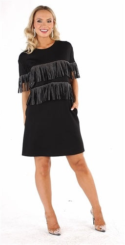 BLACK FRINGE DRESS