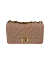 Load image into Gallery viewer, Black Quilted Leatherette Messenger Bag