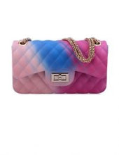 Load image into Gallery viewer, Quilted Matte Jelly Medium Size 2 Way Shoulder Bag with Gold Chain
