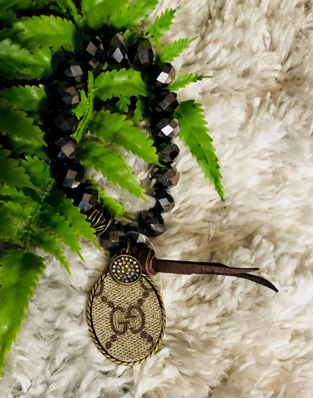 Beaded Bracelet with Upcycled charm