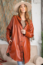 Load image into Gallery viewer, LEATHER BUTTON DOWN SHIRT DRESS