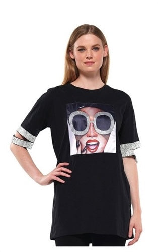 Sunglass Rhinestone Top