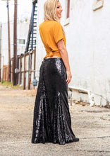 Load image into Gallery viewer, BLACK SEQUIN MAXI SKIRT