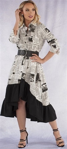 HILO PRINT DRESS W/BELT