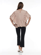 Load image into Gallery viewer, Ruffle Leopard Trim Top